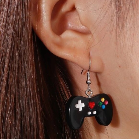 Women's Video Game Controller Earrings Black‎ Xbox Controller Jewelry - Picture 1 of 2